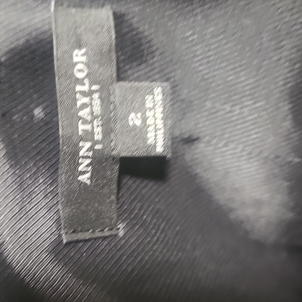 ANN TAYLOR BLACK WOOL BLEND ASYMETRIC HIGH NECK LINED JACKET SZ 2 - Picture 7 of 8